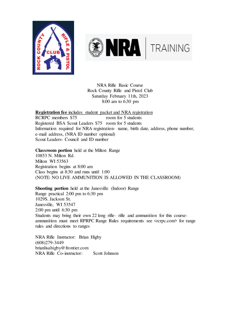 NRARB – Rock County Rifle and Pistol Club